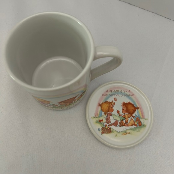 Vintage Mug with Lid Friends Make Your Day‎ Special Sunshine Ceramic - Picture 3 of 5